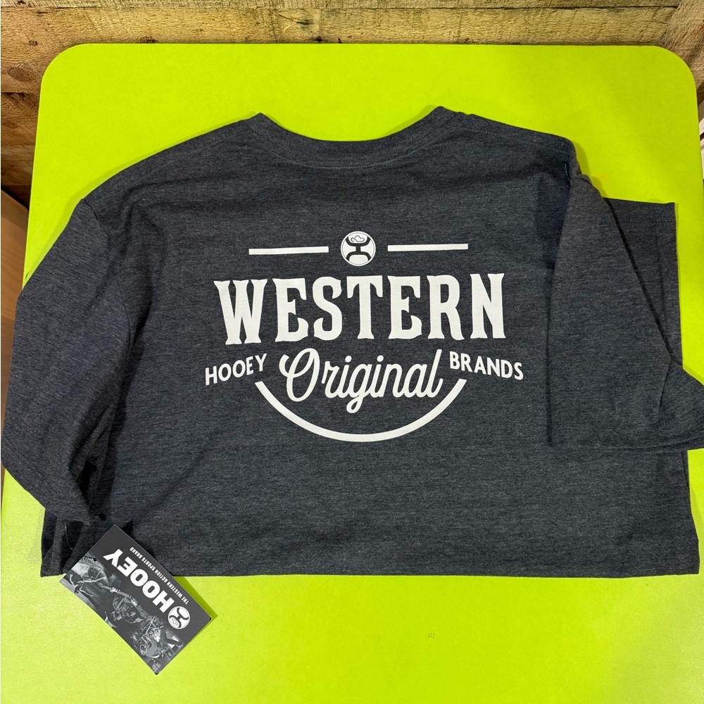 Hooey Mens Western Original Charcoal Long Sleeve Tee
